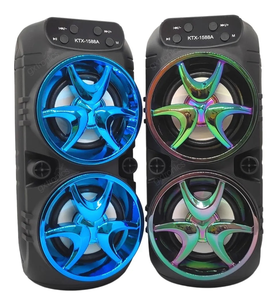 Boxa Bluetooth Wireless KTX-1588A cu Lumini RGB și Funcție Stereo Wireless Twin