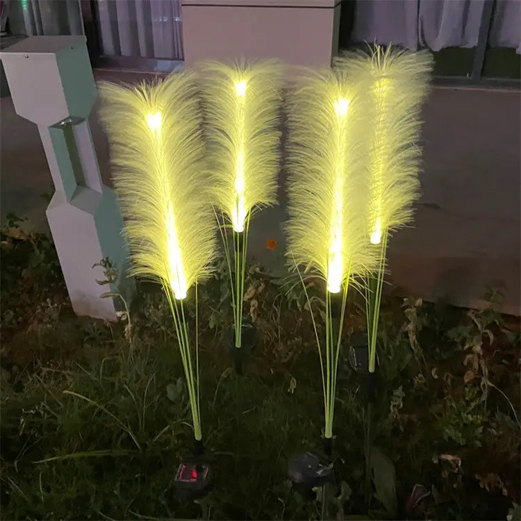 Set 2 Lampi Solare Decorative tip Iarba Pampas cu LED  70cm, lumina calda, IP66
