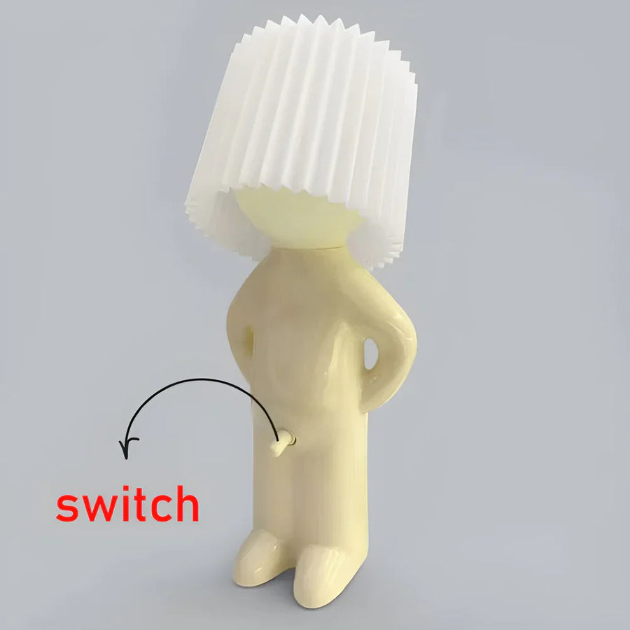 Lampa de birou „Little Shy Man” – Design creativ cu LED cald, pentru decor amuzant și modern