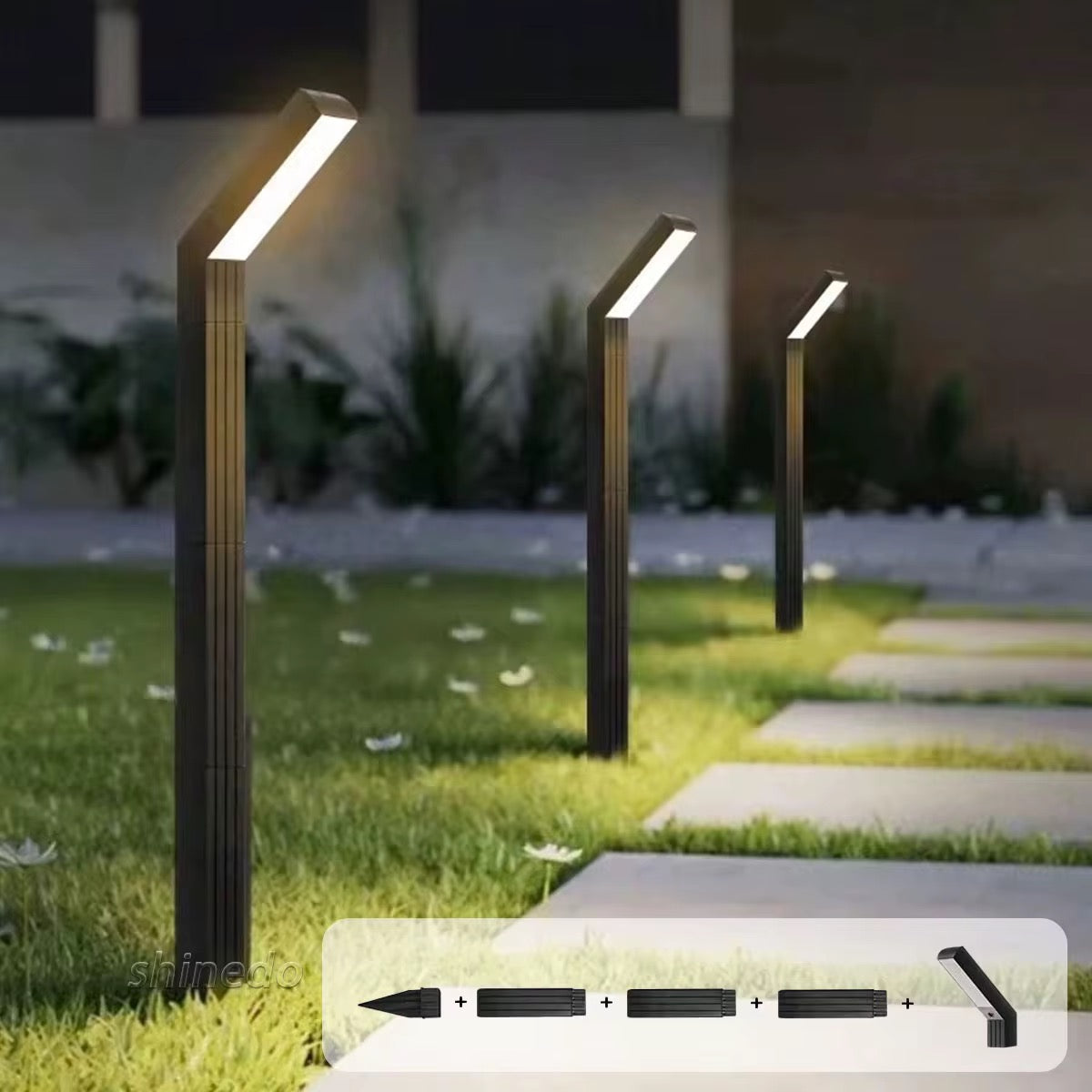 Lampa Solara LED pentru Gradina, 90 LED-uri, 3 Moduri Iluminare, Protectie IP65, Inaltime 83 cm, Culoare Negru