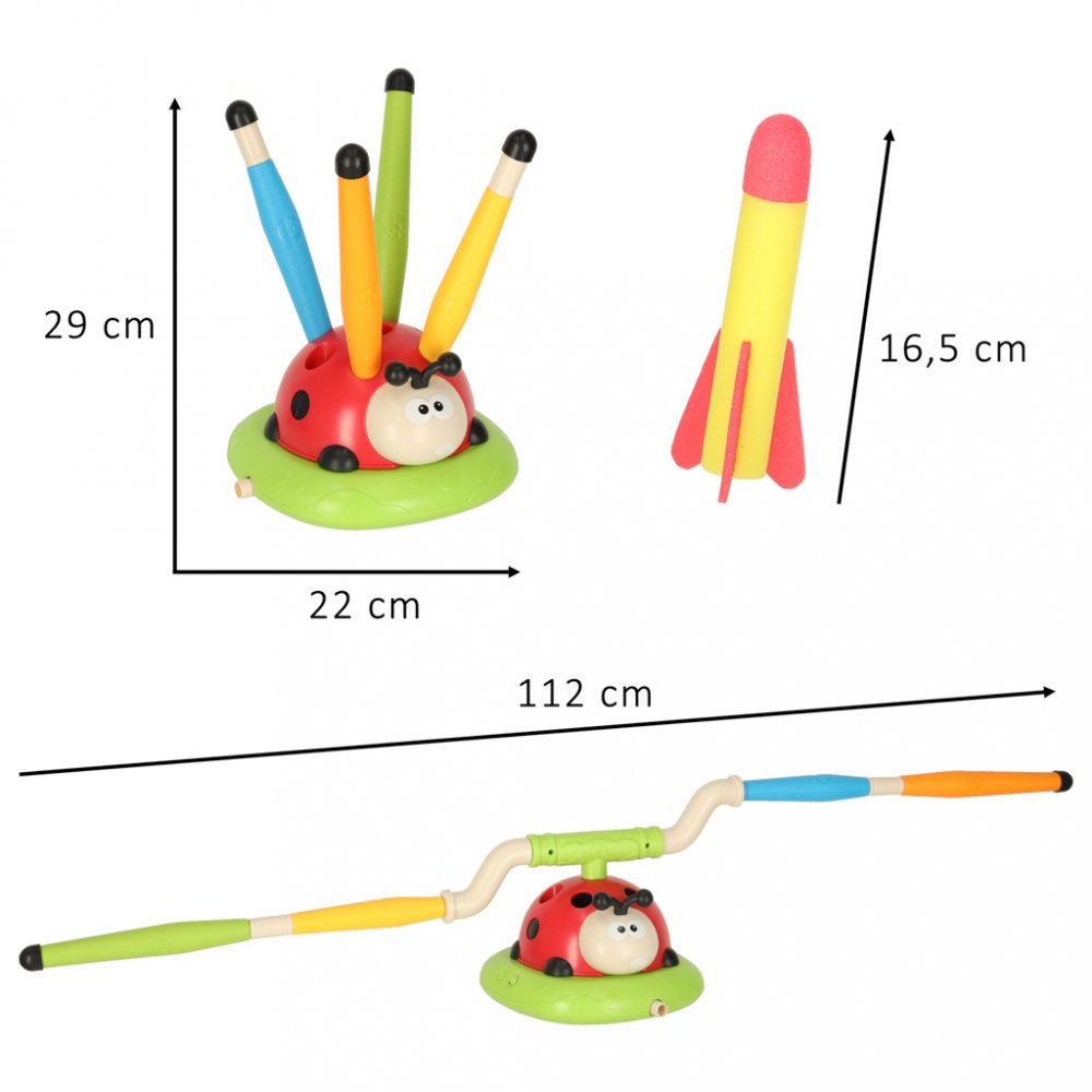 Jucarie Sportiva muzicala 3 in 1 Gargarita – Sistem de Sarit cu Bare Rotative, Aruncare la Tinta si Lansator de Rachete