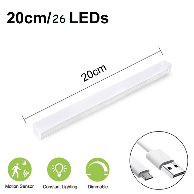 Lampa led cu senzor de miscare, suport magnetic, reincarcare prin USB, portabila, lumina rece