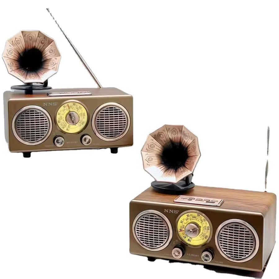 Radio portabil retro NNS NS-802BT cu Bluetooth 5.3 10W USB TF AUX FM AM SW baterie reincarcabila