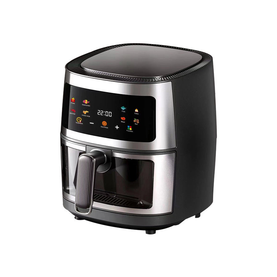 Friteuza cu aer cald, Air Fryer 10L, 2400 W, afisaj digital LCD color, Touch control, otel inoxidabil
