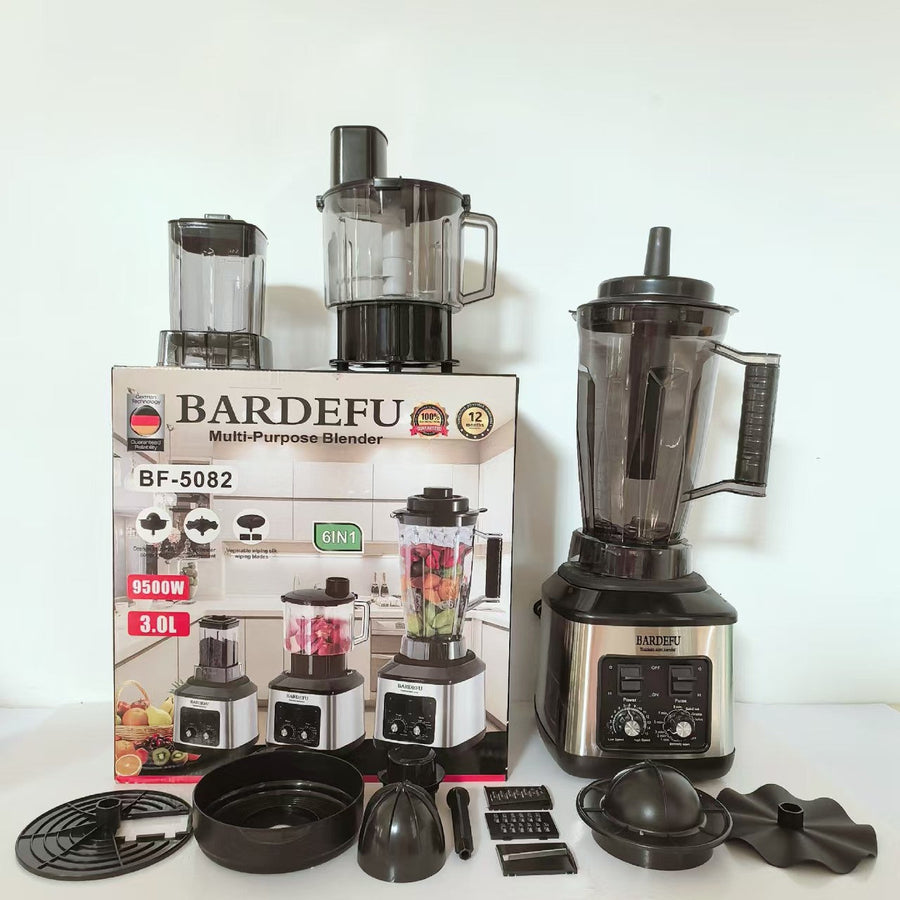 Robot de Bucatarie Multifunctional 6-în-1 Mach One BF-5052 – 3 Recipiente, Motor 9500W, 15 Trepte de Viteză, Blender + Tocator + Razatoare