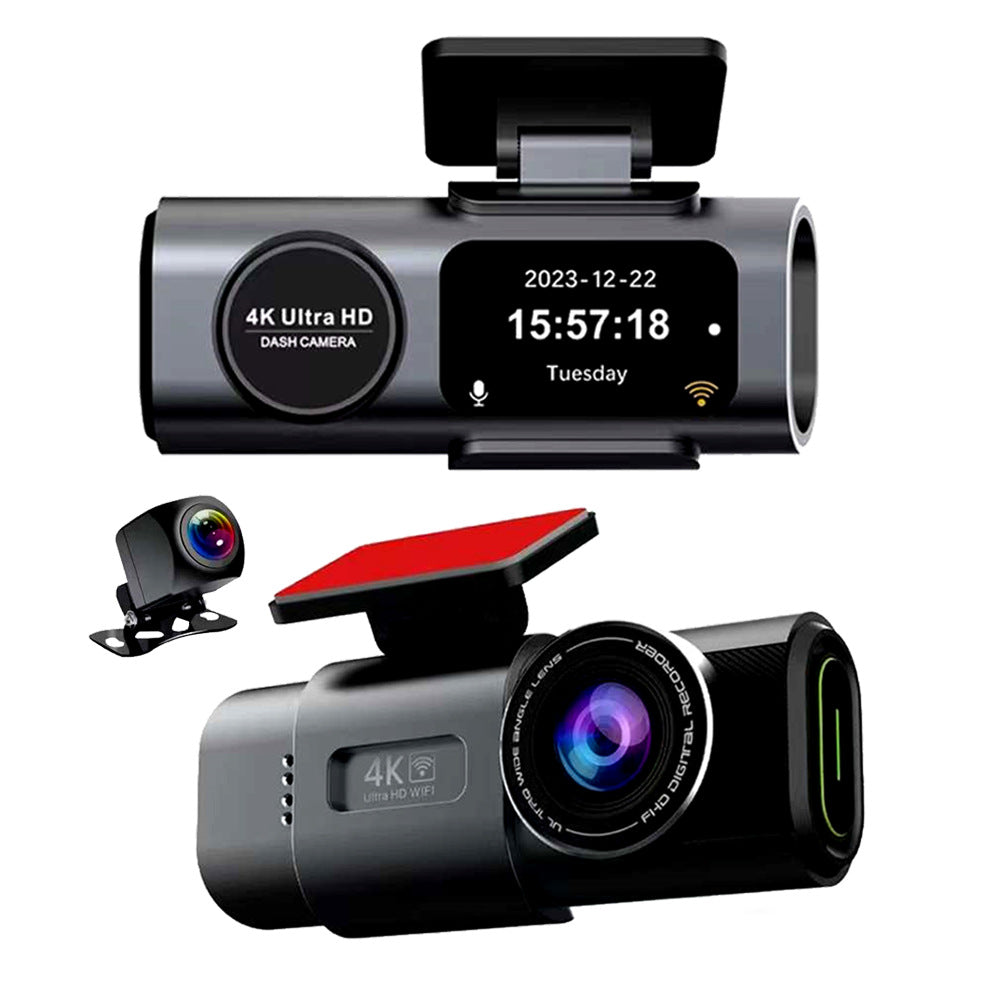 Camera auto duala 4K + 1080P cu WiFi, GPS, viziune nocturna si monitorizare parcare