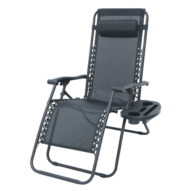Set 2 sezlonguri Zero Gravity rabatabile 176x67x110 cm – plasa Teslin, perna si tava suport