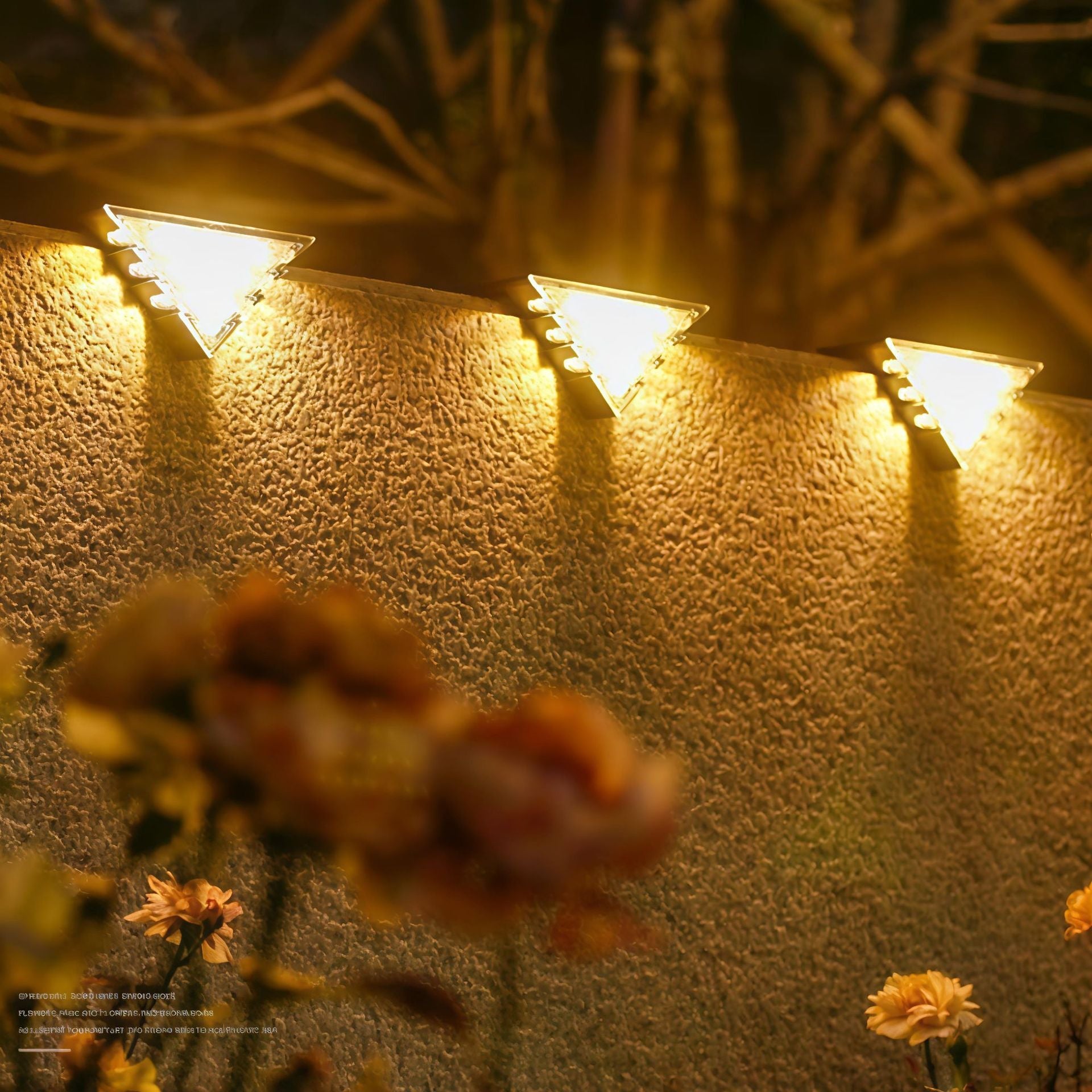 Set 2 Lampi Solare LED pentru Trepte si Terasa – Triunghiulara, 22 LED, Lumina Calda, Impermeabila