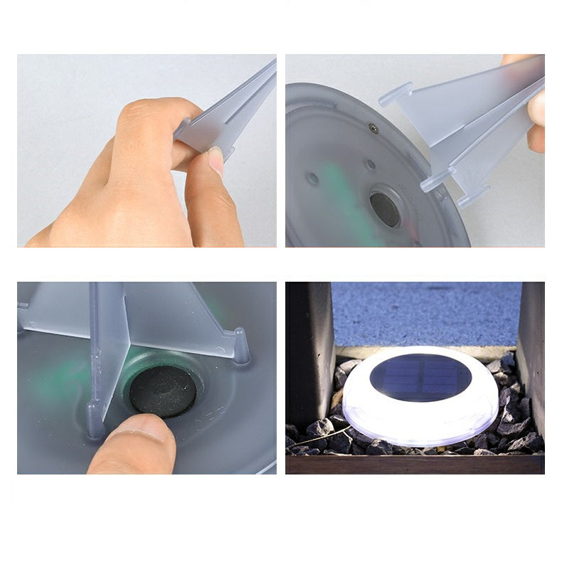 Set 4 bucati lampa solara LED pentru gradina, alb cald
