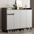 RESIGILAT - Pantofar tip dulap pentru hol, design minimalist, alb/gri