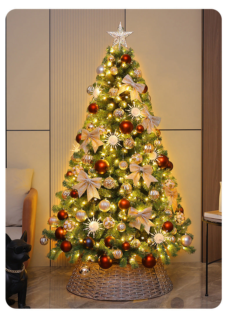 Brad artificial de Craciun decorat, luxos, cu 450 de ramuri dese, 150cm-180cm