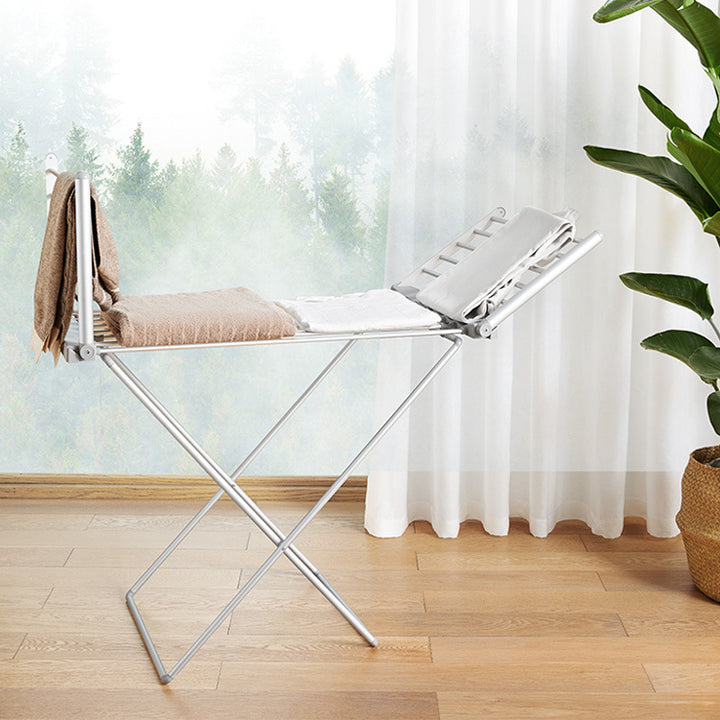 Uscator electric pentru haine, 8 bare, pliabil, gri, 230 W