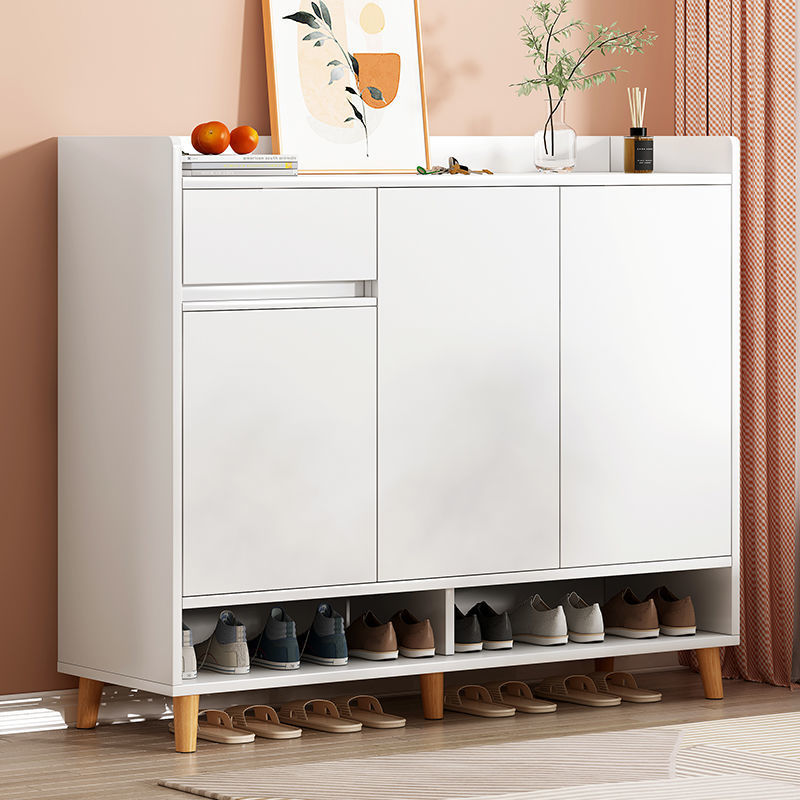 RESIGILAT - Pantofar tip dulap pentru hol, design minimalist, alb/gri