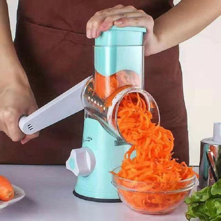 RESIGILAT - Razatoare manuala pentru legume Tabletop Drum Grater, 3 lame interschimbabile