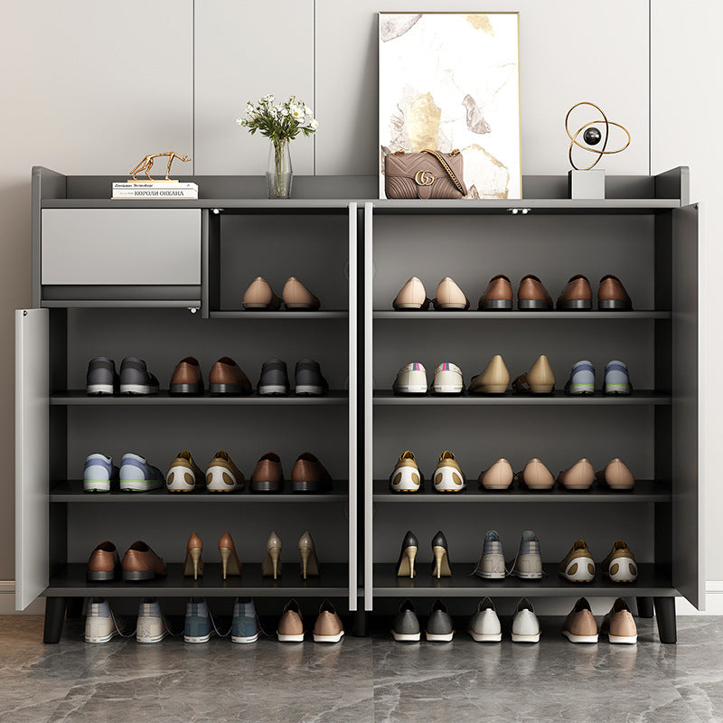 RESIGILAT - Pantofar tip dulap pentru hol, design minimalist, alb/gri