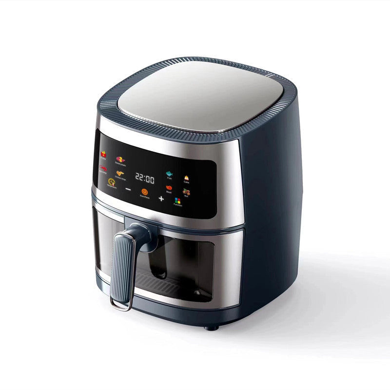 Friteuza cu aer cald, Air Fryer 10L, 2400 W, afisaj digital LCD color, Touch control, otel inoxidabil