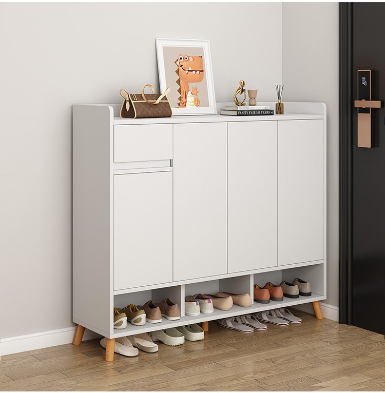 RESIGILAT - Pantofar tip dulap pentru hol, design minimalist, alb/gri