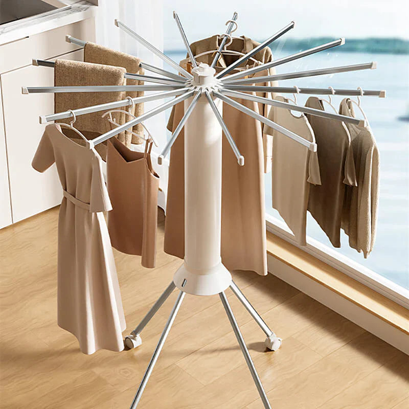 RESIGILAT - Uscator de rufe tip trepied, pliabil si compact, cu 16 brate rotative, pentru interior si exterior, 125cm