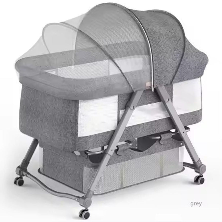 Patut bebelusi multifunctional – Portabil, Pliabil, cu Roti, cu Saltea, Nou-Nascuti