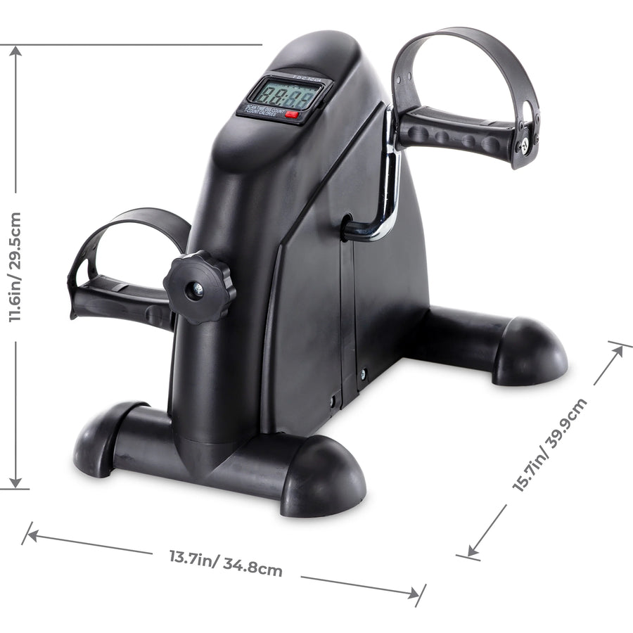 Mini bicicleta de exercitii pliabila cu ecran LCD, pentru brate si picioare, reglare rezistenta si design compact