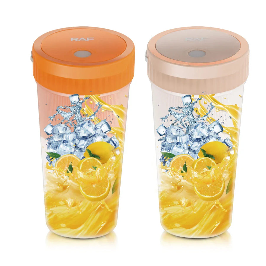 Blender portabil RAF R.2829O 300ml, reincarcabil USB, portocaliu