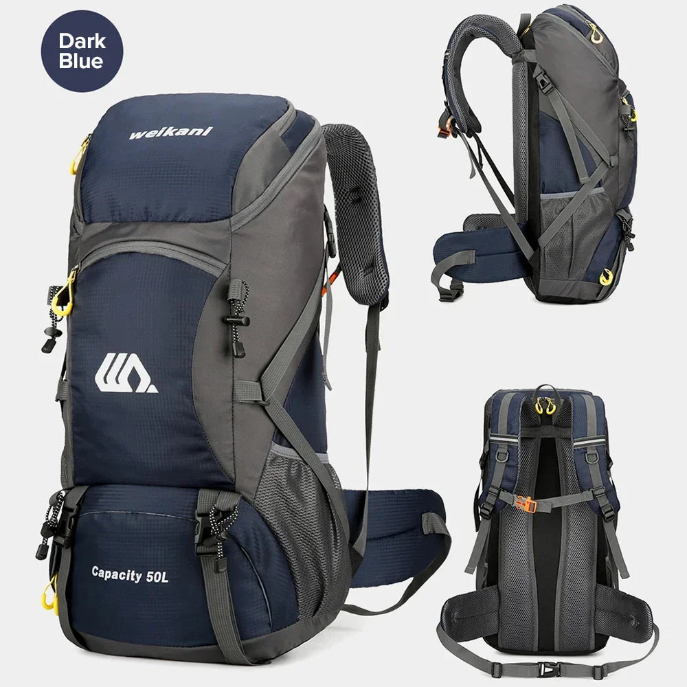 Rucsac drumetie 50L cu husa ploaie si compartiment laptop 58x30x22 cm