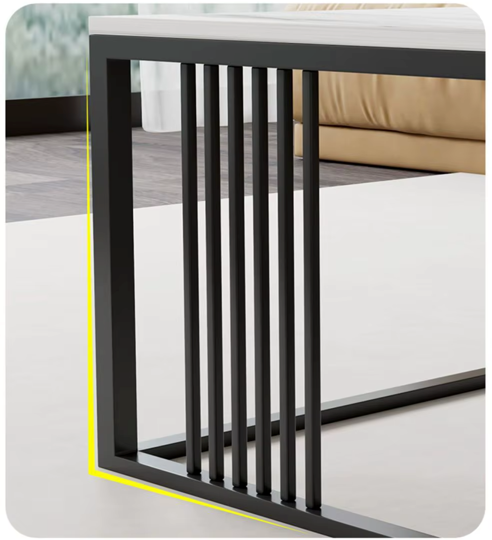 Masuta de cafea dreptunghiulara, minimalista, design nordic, aspect marmura alba, 120x60x43cm