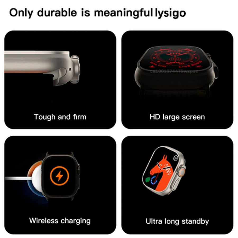 Ceas inteligent SmartWatch Z68 Ultra, compatibil cu orice telefon, apel Bluetooth, incarcator wireless, metal