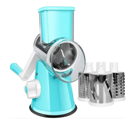 RESIGILAT - Razatoare manuala pentru legume Tabletop Drum Grater, 3 lame interschimbabile