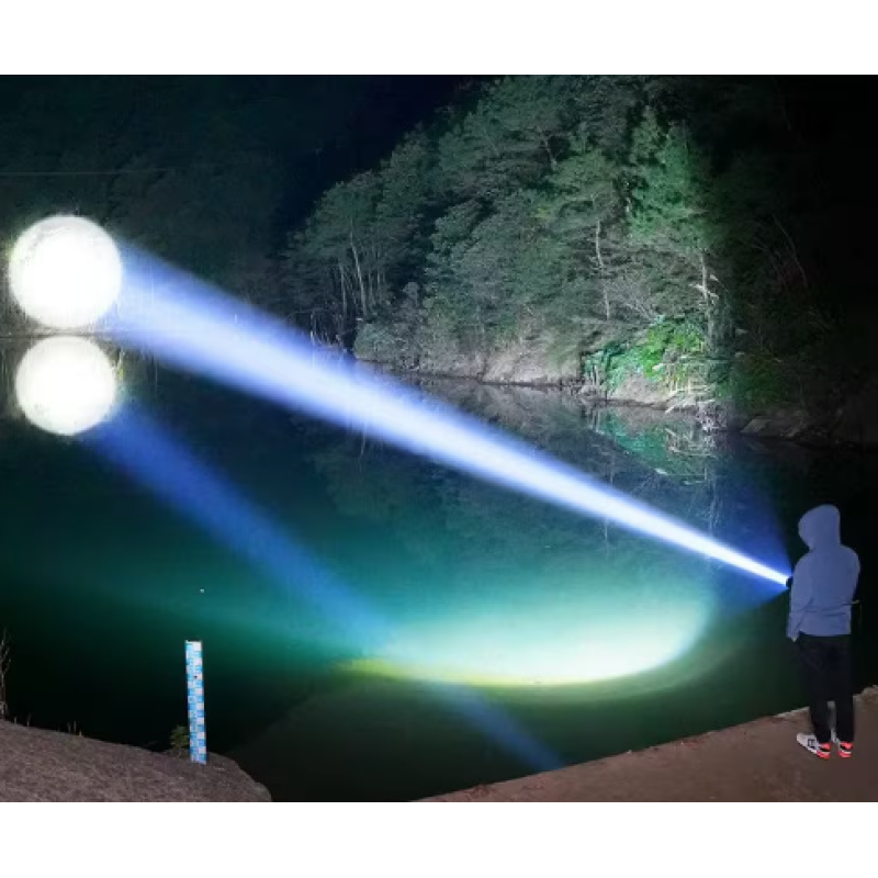 Lanterna LED Profesionala CB 519B Reincarcabila,Metalica, cu Zoom Telescopic, Lumina Puternica peste 500 m, Type-C, Impermeabila
