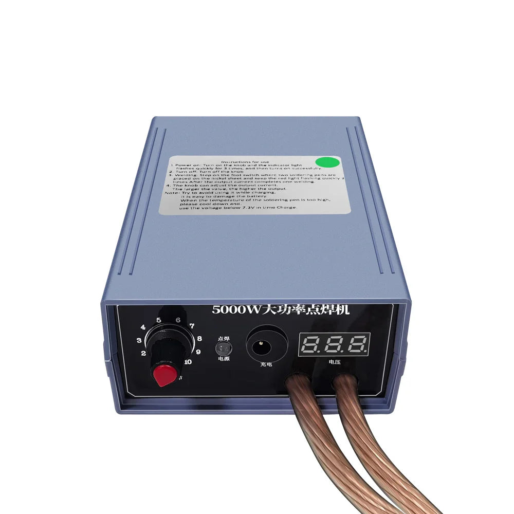 Aparat de sudura 5 kW, curent reglabil, baterie 18650, aparat de sudura prin puncte, gri alb