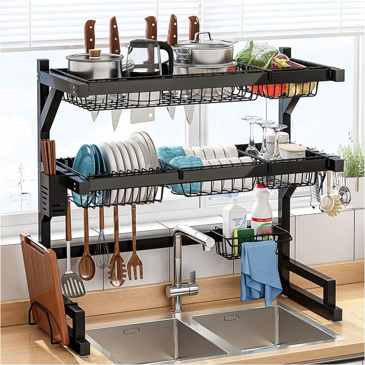 Organizator chiuveta pentru uscat vasele, otel inoxidabil