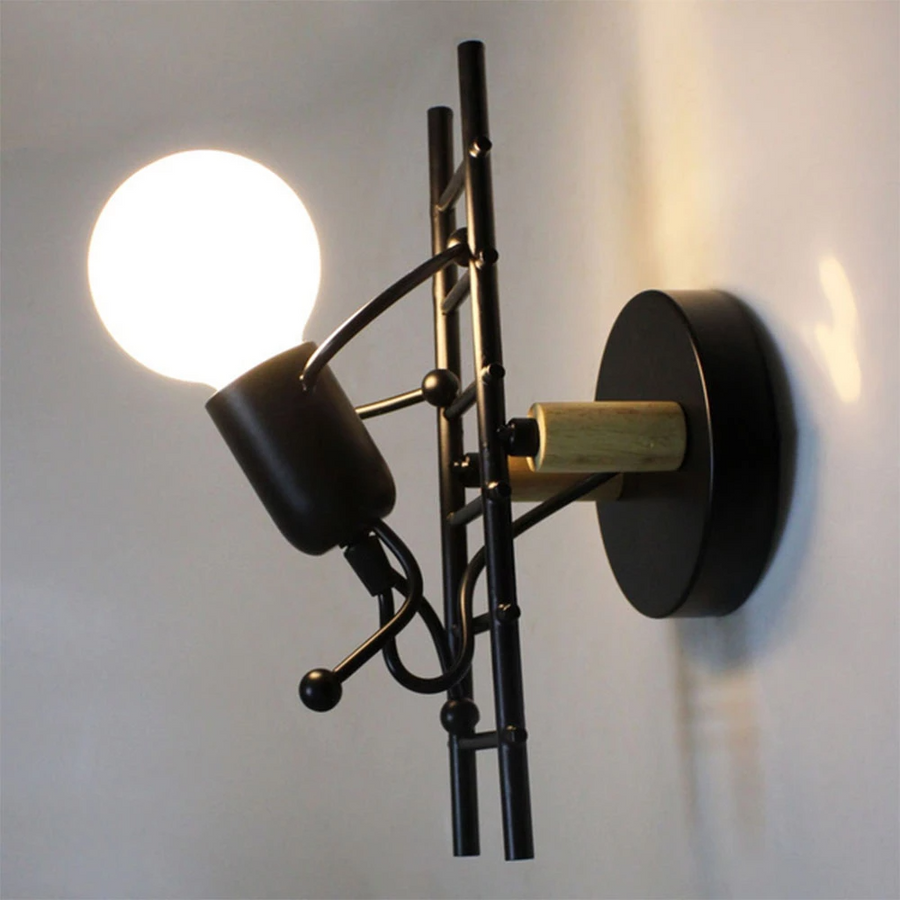 Lampa metalica retro industriala tip humanoid, soclu E27, diverse modele