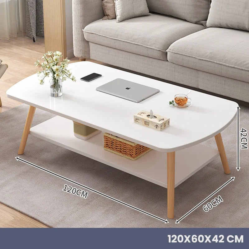 Masuta cafea ovala pentru sufragerie, din lemn MDF, 4 picioare