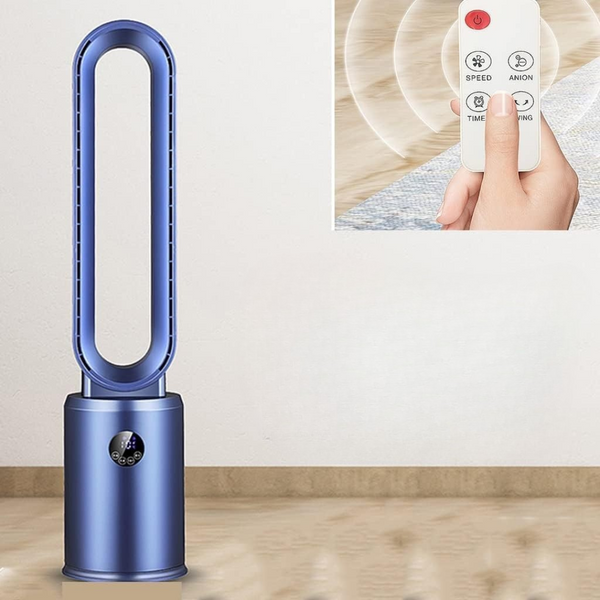 Ventilator fara pale cu purificare HEPA si telecomanda – 3 viteze, oscilatie 120°, design modern