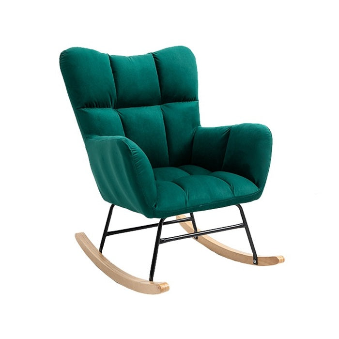 Fotoliu balansoar pentru relaxare cu material catifelat si cadru metalic