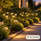Set 2 Lampi Solare Gradina cu 6 Felinare LED Lumina Calda Aprindere Automata - detaliu produs