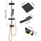 Coloana Dus Termostatica Premium Negru Auriu Afisaj Digital LED 28x19 cm - detaliu produs