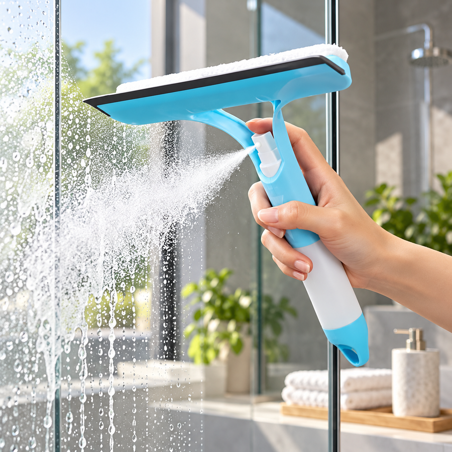 Racleta geamuri 3-în-1 cu pulverizator