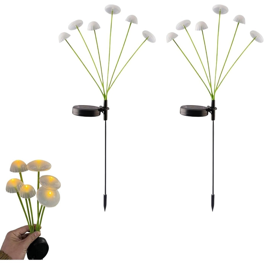 Set 2 Lumini Solare Meduza ZHUDDONG 12 LED Alb Cald 30cm Decoratiune Gradina - detaliu produs