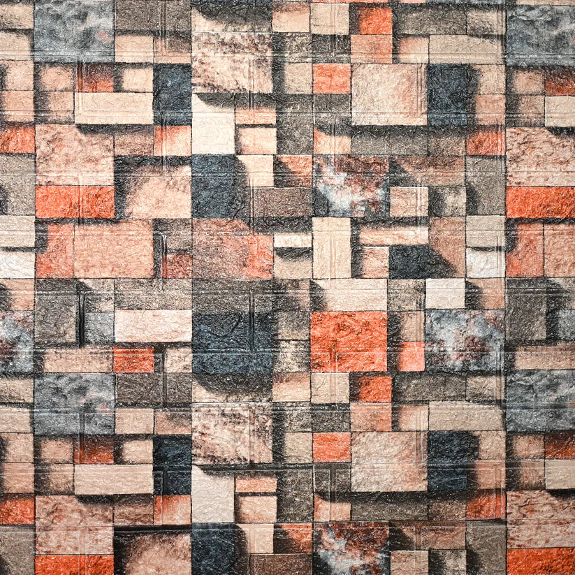 Tapet Autoadeziv 3D Mozaic Multicolor 70x77 cm Design Modern Usor de Montat - detaliu produs
