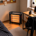 Radiator Electric Quartz Hausberg HB-8800, 1600W, 4 Tuburi Quartz, 4 Trepte de Putere, Protecție la Răsturnare, Negru