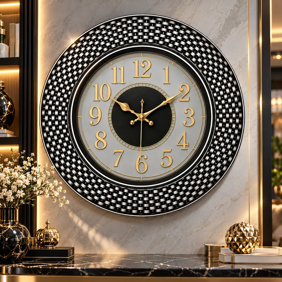Ceas de Perete Premium 50 cm, Analog, Mecanism Quartz, Design 3D Elegant, Alimentare 2 × AA - detaliu produs
