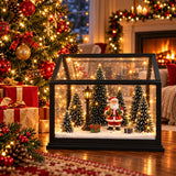 Casă Decorativă Premium de Crăciun cu Moș Crăciun, Lumină LED, Muzică și Alimentare USB/Baterii – 23 × 20 × 12 cm - detaliu produs