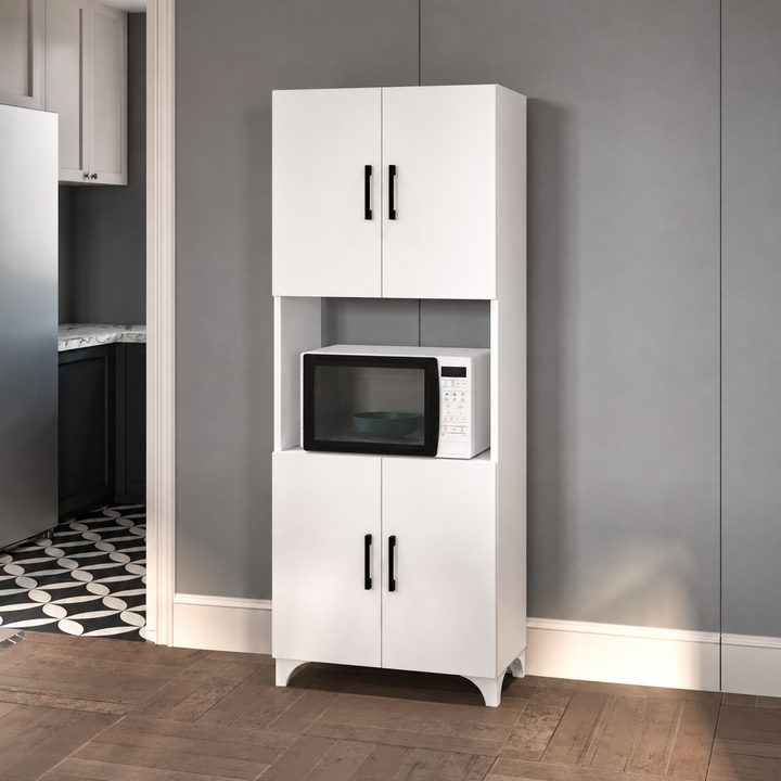 Dulap multifunctional pentru bucatarie, suport pentru cuptor cu microunde, 60 x 33,8 x 153,6 cm