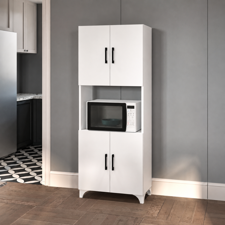 Dulap multifunctional pentru bucatarie, suport pentru cuptor cu microunde, 60 x 33,8 x 153,6 cm