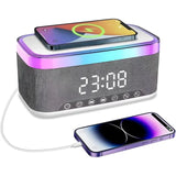 Ceas Digital 6in1 cu Incarcare Wireless 15W Boxa Bluetooth Lampa LED Radio FM - detaliu produs