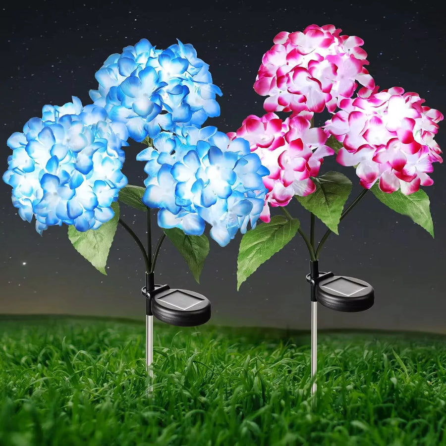 Set 2x Lampa Solara Decorativa Hortensie 70cm LED IP66 Panou Solar Integrat - detaliu produs