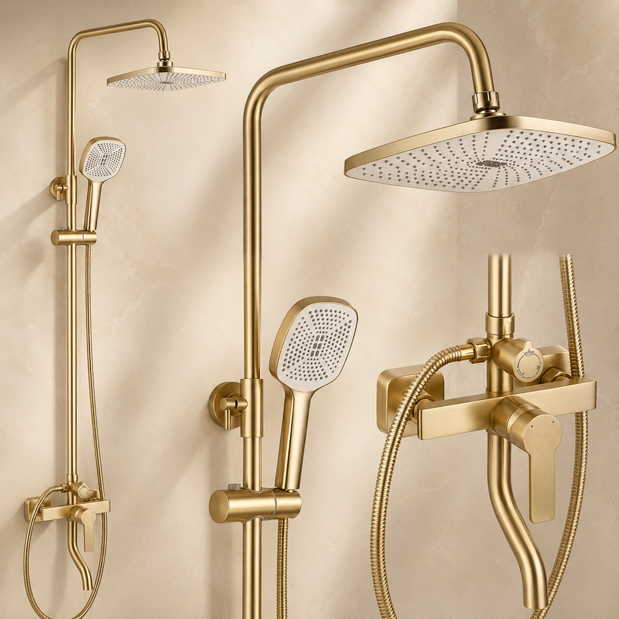 Coloana Dus Inox Crom Rotunda Montaj Perete Baie 20cm - detaliu produs