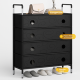 Pantofar Organizator 5 Niveluri cu Sertare Textile Design Modern Negru 101 x 30 x 60cm
